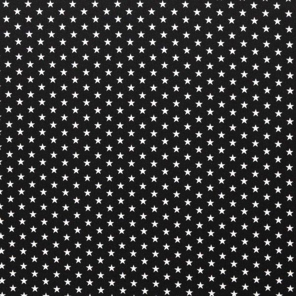 Baumwoll Druck Sterne Schwarz/Weiß  Ø 1 cm